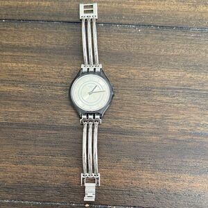 Silver Tone Women's Bracelet Watch Swatch Brand